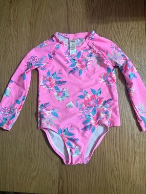 OshKosh B'gosh Pink Floral Long-Sleeve Swim Set
